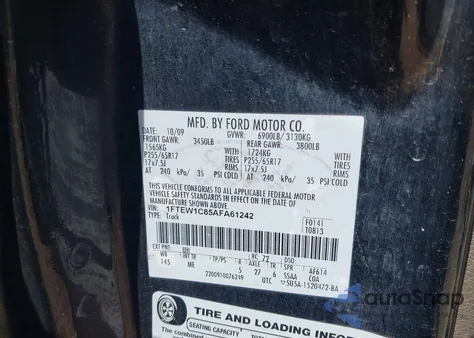 2010 Ford F-150 Fx2 Sport/Xl/Xlt from USA, damaged, VIN 1FTEW1C85AFA61242